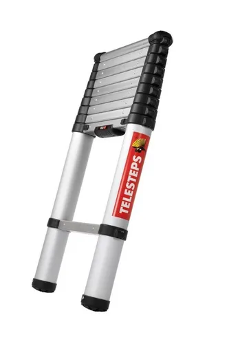 TELESTEPS Teleskopleiter 3m mit Air-Damping-System - Teleskopleiter aus der ECO Line, sicher und stabil mit Anti-Rutschprofil und EN 131 Zertifizierung. Ideal für hohe Arbeiten dank Air-Damping-System zum Schutz vor Quetschungen.