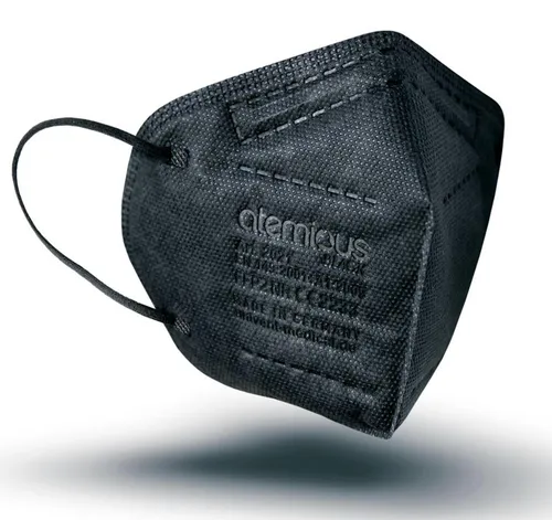 atemious PRO 2 BLACK FFP2 Maske – Schwarz, einzeln verpackt, Germany