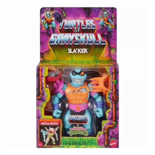 Masters of the Universe Motu x TMNT: Turtles of Grayskull Figurine Deluxe Sla'ker 14 cm - Fantastische Kreaturen für Kinder, detailreiche Figur mit 14 cm Höhe und einzigartigem Design für Sammler und Spielspaß.