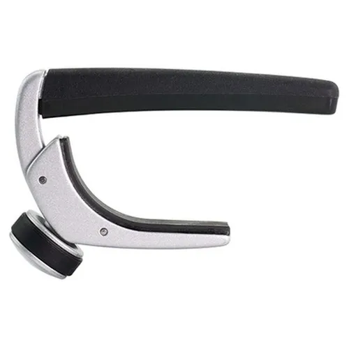 D'Addario Pro Plus Capo, Silber - Kapodaster mit FlexFit Technologie, passt sich jedem Griffbrettradius an und bietet optimalen Druck für beste Stimmgenauigkeit. Ideal für 12-saitige Gitarren und oktavierte Saitenpaare.