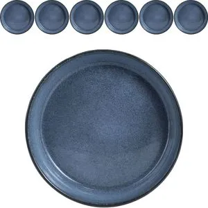 Moritz & Moritz VIDA 6er Suppen Teller Set Blau - Tafelservice mit 6 stilvollen Suppentellern aus hochwertigem Porzellan, spülmaschinen- und mikrowellengeeignet, ideal für jede Gelegenheit.