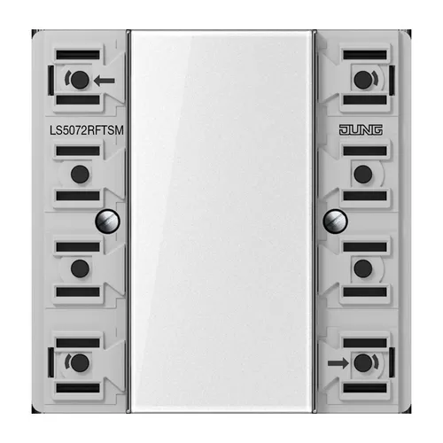 Jung LS5072RFTSM KNX RF Funk-Wandsender-Modul 2fach - Funkgebundenes Bedienen von Licht, Jalousien und mehr mit 2 Kanälen, inklusive Montageplatte und integrierten LEDs für Statusanzeigen.