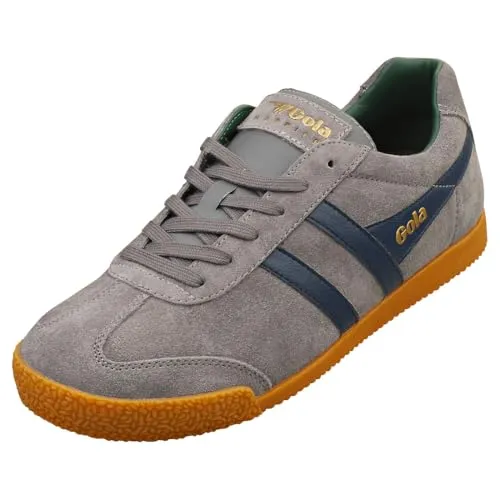 Gola Harrier Sneaker Men ash/navy/evergreen - Freizeitschuhe & Sneaker für Herren, im Retro-Stil basierend auf dem Original von 1968, ideal für stilbewusste Looks und vielseitig kombinierbar.