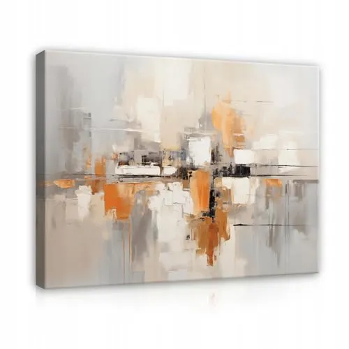 Bilder Abstrakt Kunst beige 100x75 cm - Modernes Leinwandbild für jeden Raum - Poster & Kunstdrucke - Hochwertiges, UV-beständiges Leinwandbild mit fotorealistischen Motiven, ideal für Wohnzimmer, Schlafzimmer und mehr. Brillante Farben und hohe Haltbarkeit sorgen für einen WOW-Effekt!