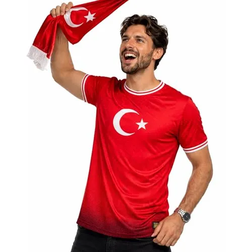 Fußballtrikot Türkei – Nationalmannschaft Fan-Trikot (M) - Unterstützen Sie die Nationalmannschaft mit diesem stilvollen Fußballtrikot Türkei. Hergestellt aus hochwertigen Materialien, bietet es optimalen Komfort und Atmungsaktivität für jede Spielaktivität.