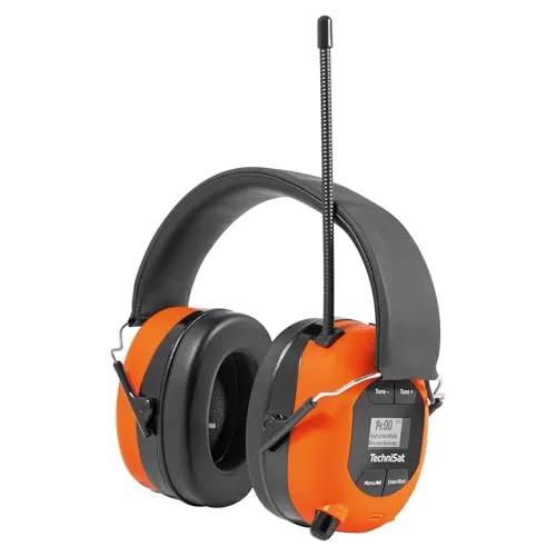 TechniSat STEREOMAN DAB+ OD - Kabelloser Stereo DAB+ FM Bluetooth-Kopfhörer, optimaler Gehörschutz mit bis zu 28 dB Lärmminderung und 18 Stunden Akkulaufzeit