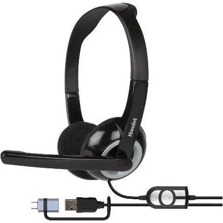 Hamlet Hheadmus-Cx Cuffia Con Microfono E Telecomando USB-A + USB-C (Hheadmus-Cx) (Kabelgebunden, USB-A) (HHEADMUS-CX)
