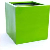 Elegant Einrichten Pflanzkübel Fiberglas Quadratisch 48x48x48cm in Hochglanz-Avocado-Grün - Der quadratische Pflanzkübel aus robustem Fiberglas bringt frische Akzente in Ihr Zuhause. Mit seiner eleganten Hochglanz-Oberfläche und kompakten Maßen ist er ideal für Innen- und Außenbereiche. Ein echter Blickfang!