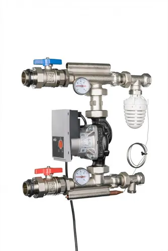 Festwertregelset Heizkreisverteiler mit Wilo Pumpe - Hochwertiges Regelset für Fußbodenheizungen mit hocheffizienter Wilo Pumpe, ideal für Niedertemperatur-Heizungen und optimale Wärmeverteilung.