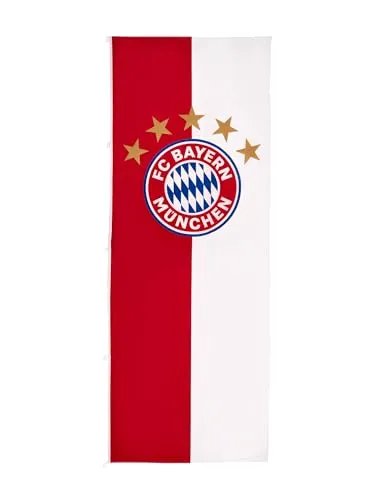 FC Bayern München Hissfahne – Hochformat mit Logo - Sportfan Fahnen für draußen – Offizielle FC Bayern München Hissfahne in Rot-Weiß, 400 x 150 cm, mit hochwertigem Logo für echte Fans!