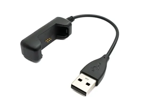 System-S USB 2.0 Kabel 10 cm Ladekabel für Fitbit Flex 2 Smartwach in Schwarz