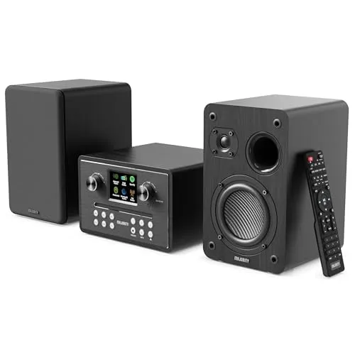 Internetradio Stereoanlage | HiFi Anlage DAB+ & UKW | CD Player Bluetooth 5.3 | Musikanlage mit 2 x 30 W Regallautsprechern | Kompaktanlagen mit Spotify Connect & Podcasts | MAJORITY Homerton HiFi