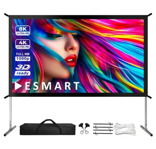 ESMART Professional Faltrahmen-Leinwand 266 x 149 cm - Beamer-Leinwände, ideal für Präsentationen mit einer großen Projektionsfläche im 16:9 Format und einfacher Handhabung dank faltbarem Design.