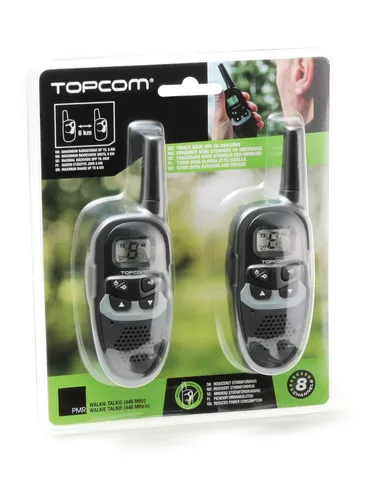 Topcom RC-6410 Walkie Talkie - 6 km Reichweite - Rollenspiele: Der Topcom RC-6410 Walkie Talkie bietet eine Reichweite von bis zu 6 km und 8 Kanäle für unkomplizierte Kommunikation bei Spielen, Ausflügen oder zu Hause.