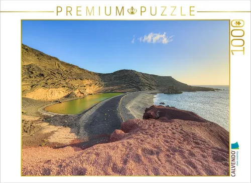 CALVENDO Puzzle Grüne Lagune bei El Golfo auf Lanzarote | 1000 Teile Lege-Größe 64x48cm Foto-Puzzle für glückliche Stunden