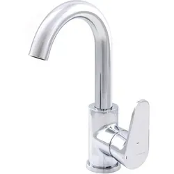 Waschtischmischer 180mm mit Quick-clac Rocket Cold Open - STANDARD HIDRAULICA - 62062 - Hochwertiger Waschtischmischer 180mm mit 5l/min Durchfluss, schwenkbarem Auslauf und flexiblen Anschlussschläuchen. Das innovative Cold Open-System spart Warmwasser und sorgt für effiziente Nutzung.
