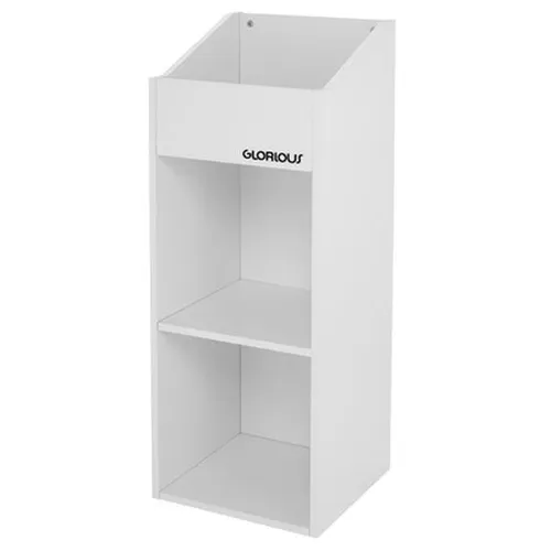 Glorious Record Rack 330 White - Stylische Vinylstation für bis zu 330 Platten, mit abgeschrägten Seiten für schnellen Zugriff und stabiler Bauweise, ideal für Musikliebhaber.
