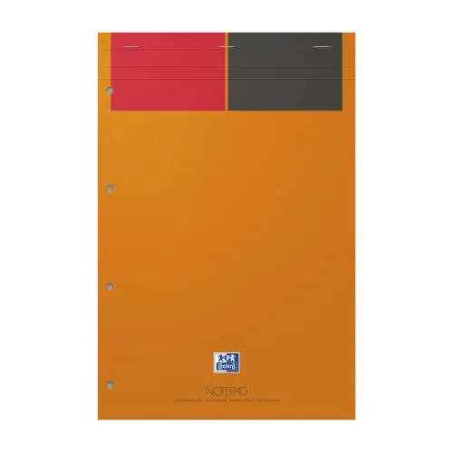 Oxford Notepad International A4 Briefblock, liniert, 160 Seiten, 4fach gelocht