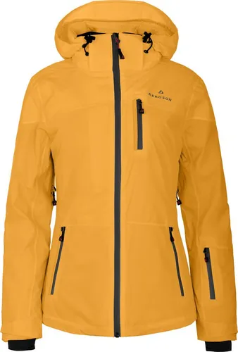 Bergson Skijacke NUOLJA für Damen – Wattiert & Wasserdicht - Wattierte Damen Skijacke mit 20000mm Wassersäule. Optimaler Schutz bei jedem Wetter. PFC-frei, in Größe 38 und edlem Gold. Ideal für den Einsatz beim Skifahren oder in der Freizeit.