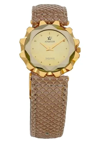 JOWISSA Damenuhr Flora Lederarmband braun I.0133.M