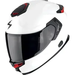 Scorpion EXO-GT SP Air Solid Integralhelm - Matt Weiss/Rot - M - Motorradhelm mit innovativer Carbon Matrix Faserverbundschale für maximale Sicherheit und Stoßabsorption. Optisches Klasse 1-Visier für unvergleichliche Sicht und Komfort bei jeder Fahrt.