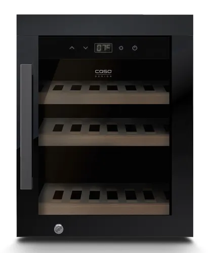 Caso Weinkühlschrank 716 - WineExclusive 12 für 12 Flaschen - Weinkühlschrank mit 3-lagigem Isolier-Sicherheitsglas und UV-Filter für optimalen Aromaschutz, ideal für Weinliebhaber.