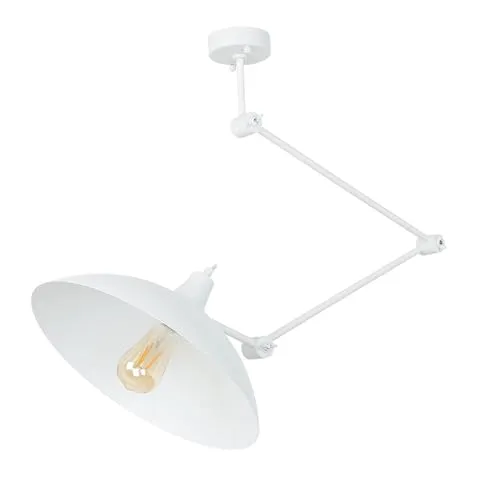 Deckenleuchte Melos Weiß, verstellbar - Retro Metall Lampe für Wohnzimmer - Deckenlampen & Kronleuchter, stilvolle Retro-Optik mit verstellbarem Design, ideal für verschiedene Innenräume wie Wohnzimmer, Schlafzimmer und Küche.