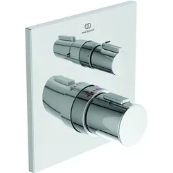 Ideal Standard Badethermostat Ceratherm C100, Unterputz, Chrom - Armaturen für modernes Badezimmer, mit eleganter Rosette 163x163mm und präziser Temperaturregelung für höchsten Komfort.