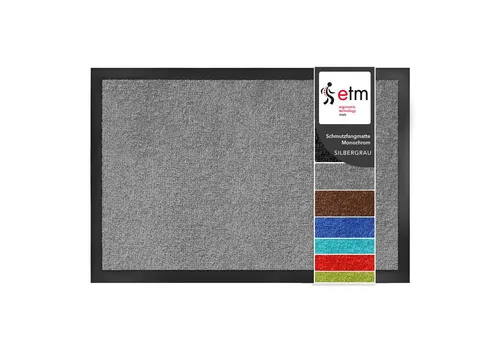 Floordirekt Fußmatte Monochrom, Rutschfeste Schmutzfangmatte Indoor, 30°C Maschinenwaschbar, Rechteckig, Höhe: 7 mm, Geeignet für Trockner & Fußbodenheizungen, UV-Beständig, Antistatisch