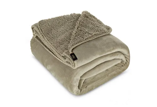 Wohndecke TEDY - Kuschelige Teddy-Fleece Decke für Herbst & Winter - Wohndecken mit Lammfell-Optik, extra weich und langlebig, ideal für gemütliche Abende und als stilvolle Ergänzung in jedem Raum.