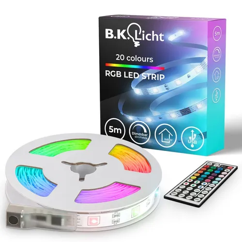 5m LED Band USB Streifen RGB Strip Lichtleiste Lichtschlauch Farbwechsel Dimmbar
