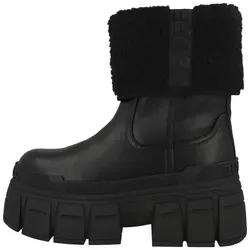 Buffalo Gospher Fold Warm Damen Winterstiefel in Schwarz, Größe 42 - Wadenhohe Winterstiefel aus atmungsaktivem Material, ideal für kalte Tage. Der praktische Reißverschluss sorgt für einfaches An- und Ausziehen.