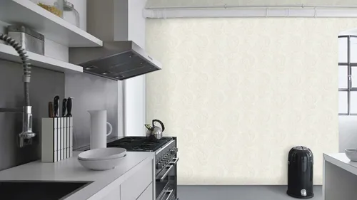 Rasch Vliestapete Cremeweiß Metallic Struktur Blätter Muster 822601 (3,13€/1qm)