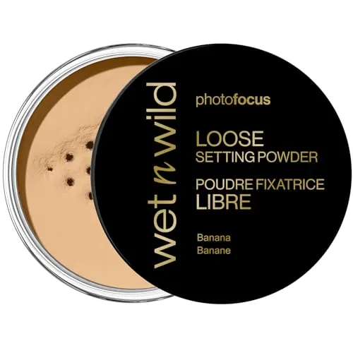 Wet n Wild Photo Focus Loose Setting Powder, Seidiges Gewichtsloses Fixierpuder zum Fixieren, Mattieren, Öl absorbieren und Backen, Weicher Fokus-Effekt, Banana, 20g