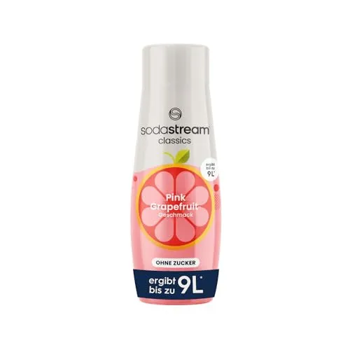 SodaStream Sirup Pink Grapefruit ohne Zucker, 1x Flasche ergibt 9 Liter Fertiggetränk, Sekundenschnell zubereitet und immer frisch, 440 ml