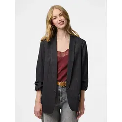 Pieces Blazer "Bosella" in Grau - M - Business-Mode mit recyceltem Polyester, eleganter Reverskragen und gerafftem Ärmelabschluss für einen modernen Look.
