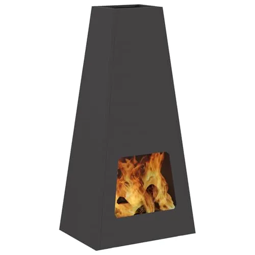 vidaXL Kegelförmiger Holzfeuer Kamin für den Außenbereich Ideal für Patios & Gärten Rostbeständig Hitzestahl Effiziente Holzheizung Backyard Feuerstellen Metallfeuerstelle Patio Gartenwärme