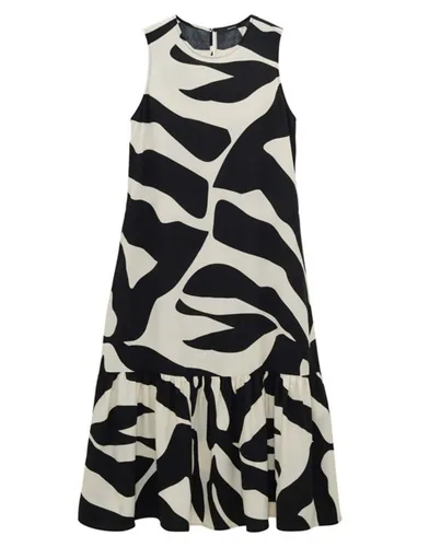 someday Damen Maxikleid QUOLLY Animal Black, 34 - Freizeitkleid für Damen aus hochwertiger Kreppware, bietet einen femininen Look und angenehmen Tragekomfort – perfekt für moderne Styles im Alltag!
