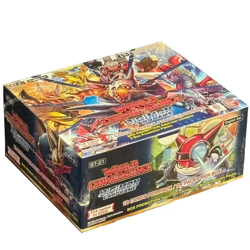 Digimon Card Game - World Convergence BT21 Booster Display (24 Packs) - EN - TCG OVP Packs, entdecke die neuesten Karten für spannende Duelle im Digimon Sammelkartenspiel!
