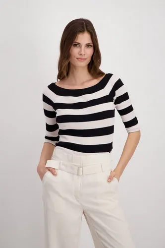 Monari Langarmshirt schwarz 46 - Stylisches Langarmshirt in Größe 46, aus 95% Baumwolle für hohen Tragekomfort und Elastan für optimale Passform. Ideal für lässige Looks!