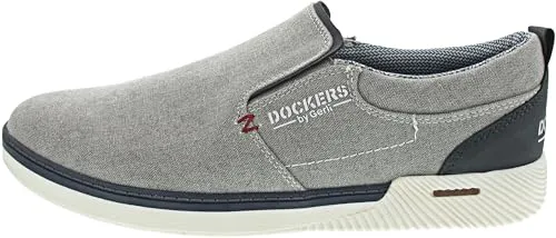 Dockers by Gerli 54SV002737200 - Lässiger Herren Slipper in Grau (44) - Stylischer Herren Slipper aus Jeans und Synthetik. Mit Gummieinsätzen für schnelles Anziehen und einem bequemen, herausnehmbaren Fußbett. Ideal für den sportlichen Look und den täglichen Einsatz.