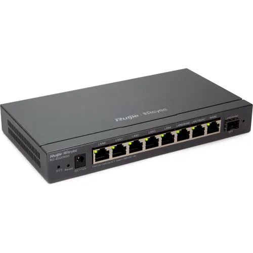 Reyee 9-Port Cloud verwaltete SFP Router - 9-Port Gigabit SFP Router mit 600Mbps maximalem Durchsatz, ideal für Unternehmen mit hohem Datenbedarf und bis zu 200 gleichzeitigen Benutzern.