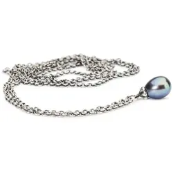 Trollbeads Kette mit Anhänger Fantasy Halskette mit Pfauen Perle, TAGFA-00057 blau|grün|lila|rot|schwarz 70