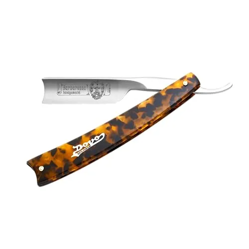 DOVO Rasiermesser Barbarossa - 5/8 Zoll Carbonstahl - Hochwertiges Herrenrasiermesser aus Carbonstahl mit spanischem Kopf und ganzem Hohlschliff für präzise Bartpflege. Made in Germany - über 100 Jahre Erfahrung und Qualität.