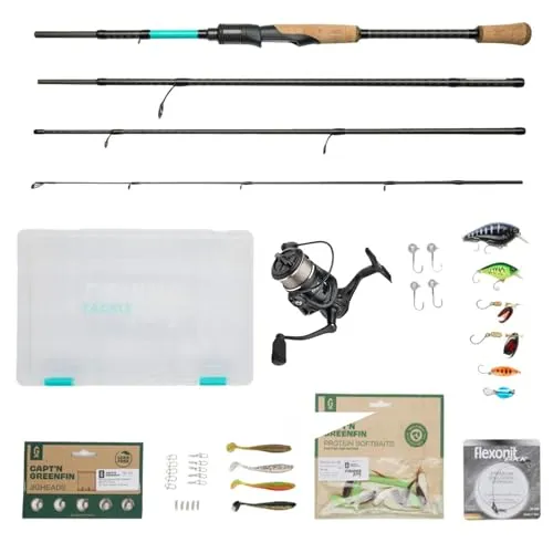 Fishing-King Tackle Angelset Forelle/Barsch - Angelruten & Rollen Sets, ideal für Einsteiger mit allem, was du für erfolgreiches Spinnfischen auf Forellen und Barsche benötigst.