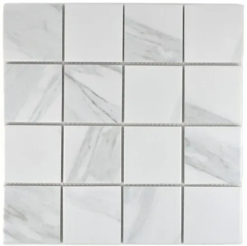 Keramik Mosaik Fliese Carrara Optik weiß grau Badfliese Fliesenspiegel Küche Bad