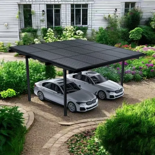 Luxus Solarcarport für 2 Autos – 6,45 kWp Photovoltaik mit 15 AESOLAR Solarmodulen - Robustes Solarcarport aus Aluminium in Schwarz für 2 Autos. Inklusive 6,45 kWp Photovoltaikanlage mit geprüften Solarmodulen. Ideal für Carports und Terrassenüberdachungen – jetzt Stromkosten sparen!