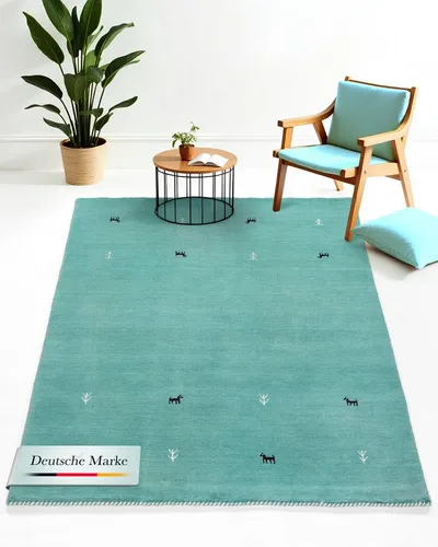 carpetfine Wollteppich Gabbeh Uni 120x170 cm - Rechteckiger Wollteppich, handgewebt aus 100% Wolle, sorgt für eine warme Wohnatmosphäre und ist pflegeleicht. Ideal für stilvolle Räume mit orientalischem Flair.