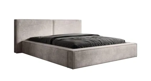 Luxusbetten24 Designer Polsterbett Ophelia in Cord 180x200 mit Stauraum | Bezug: Cord | Farbe: Beige