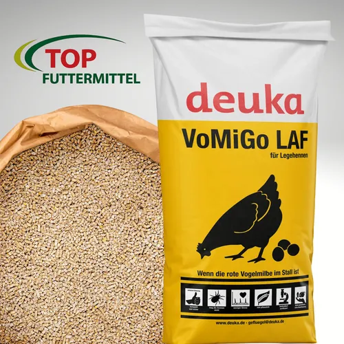 Deuka VoMiGo Legehennen Alleinfutter 25kg - Hochwertiges gekörntes Hühnerfutter, speziell für Legehennen, fördert die Eierschalenqualität und sorgt für eine gesunde Fütterung in der Geflügelhaltung.